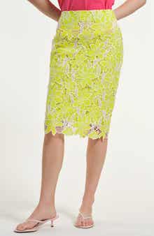 Isaac Mizrahi New York Floral Embroidered Eyelet Skirt