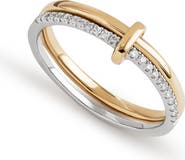 Ana Luisa Solid Yellow Gold - Duo Diamond Link Ring