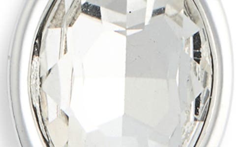 Nordstrom Rack Oval Crystal Pendant Triple Row Necklace In Silver