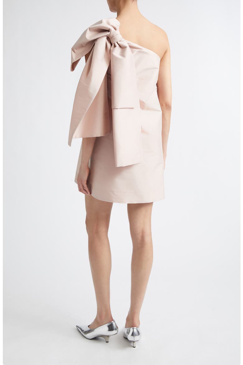 Winnette Bow Detail One-Shoulder Satin Minidress, Alternate, color, LIGHT PINK