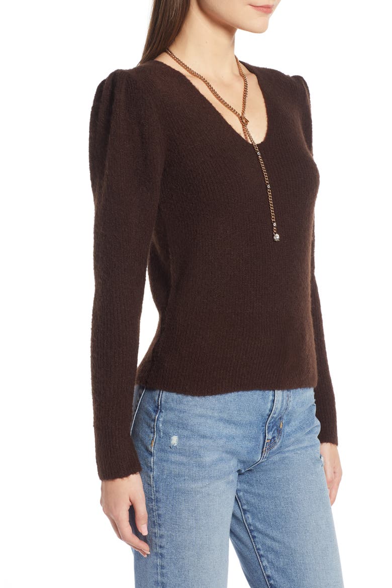 Puff Sleeve Sweater (Nordstrom Exclusive), Alternate, color, BROWN BEAN