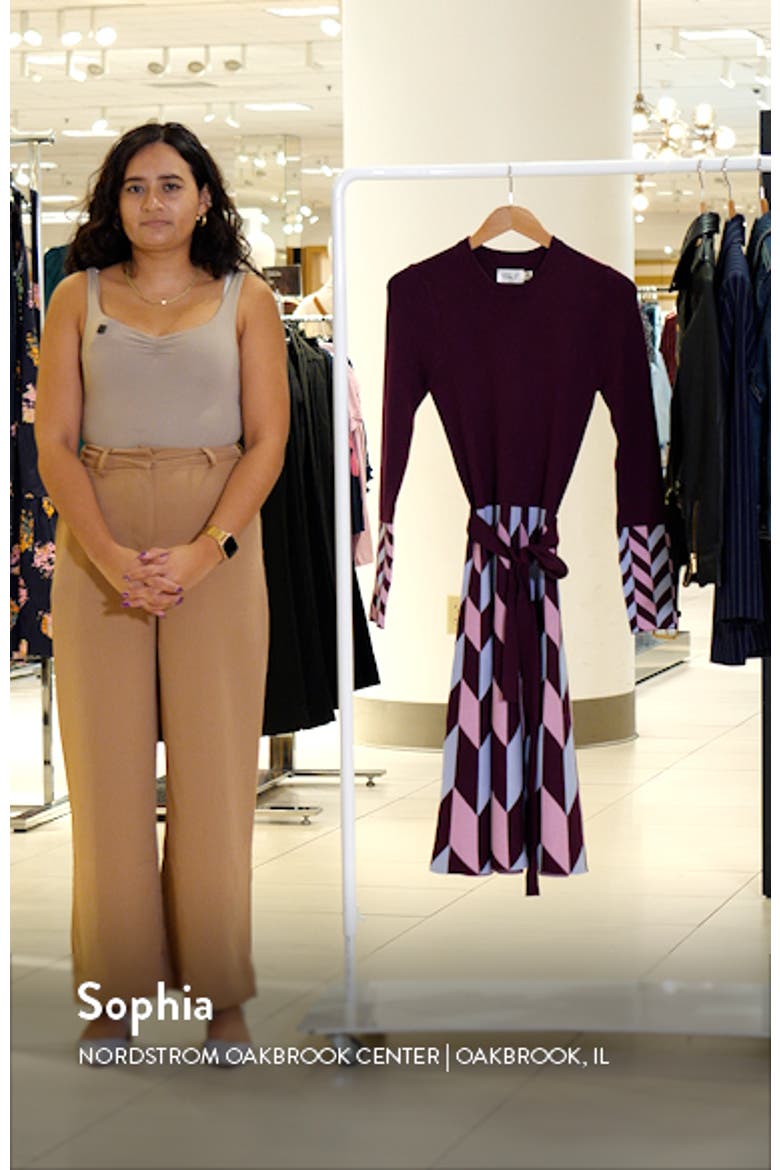 Fit & Flare Long Sleeve Sweater Dress video