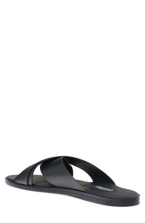 Shop Tom Ford Preston Leather Slide Sandal In Black