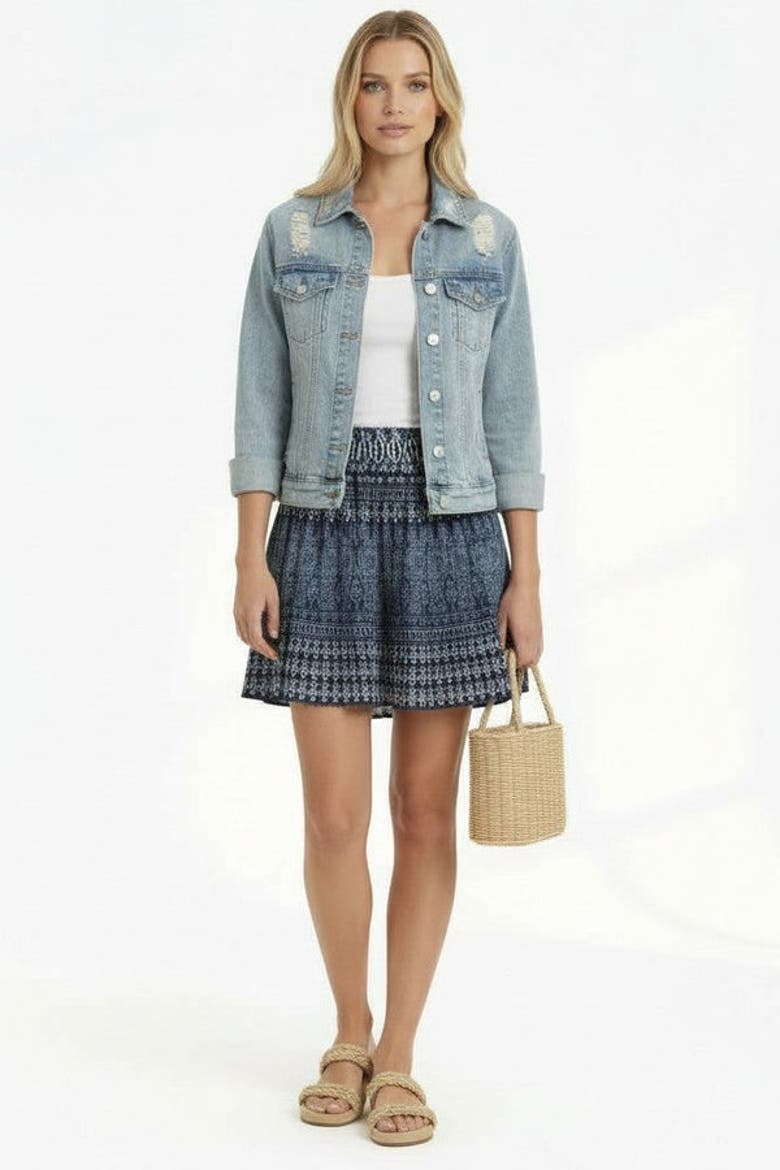 Devon Tiered Mini Skirt, Alternate, color, Tivara Ikat