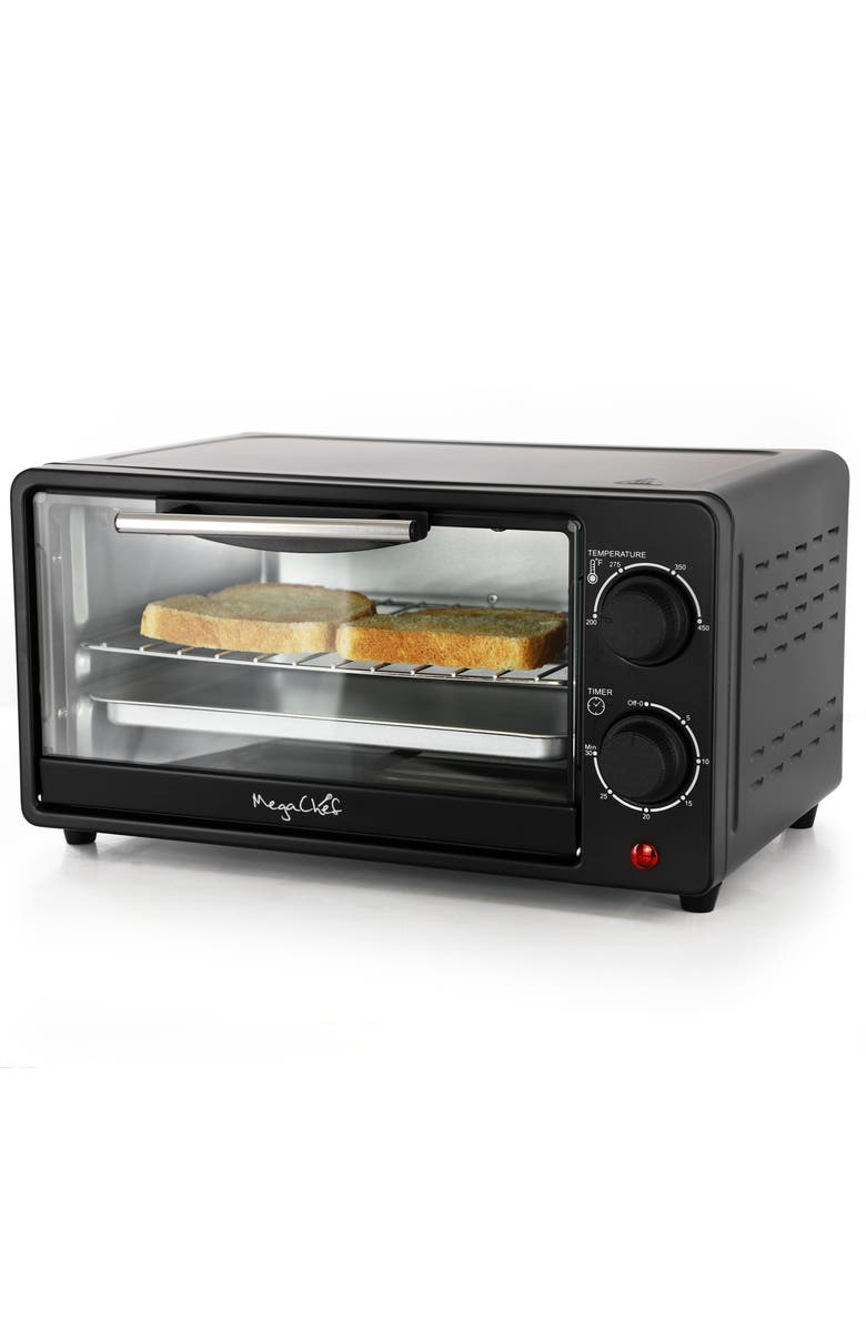 Megachef 9.5 Quart Electric Counter Top Toaster Oven in Matte Black, Main, color, Black