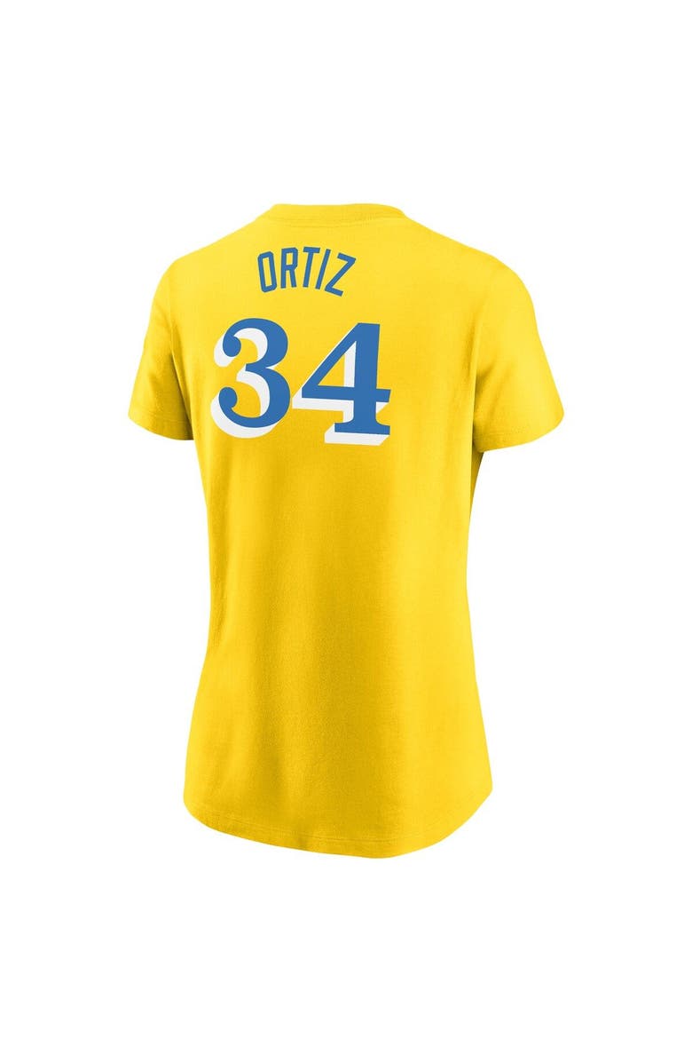 Nike Women's Nike David Ortiz Gold Boston Red Sox City Connect Name & Number T-Shirt, Alternate, color, 
