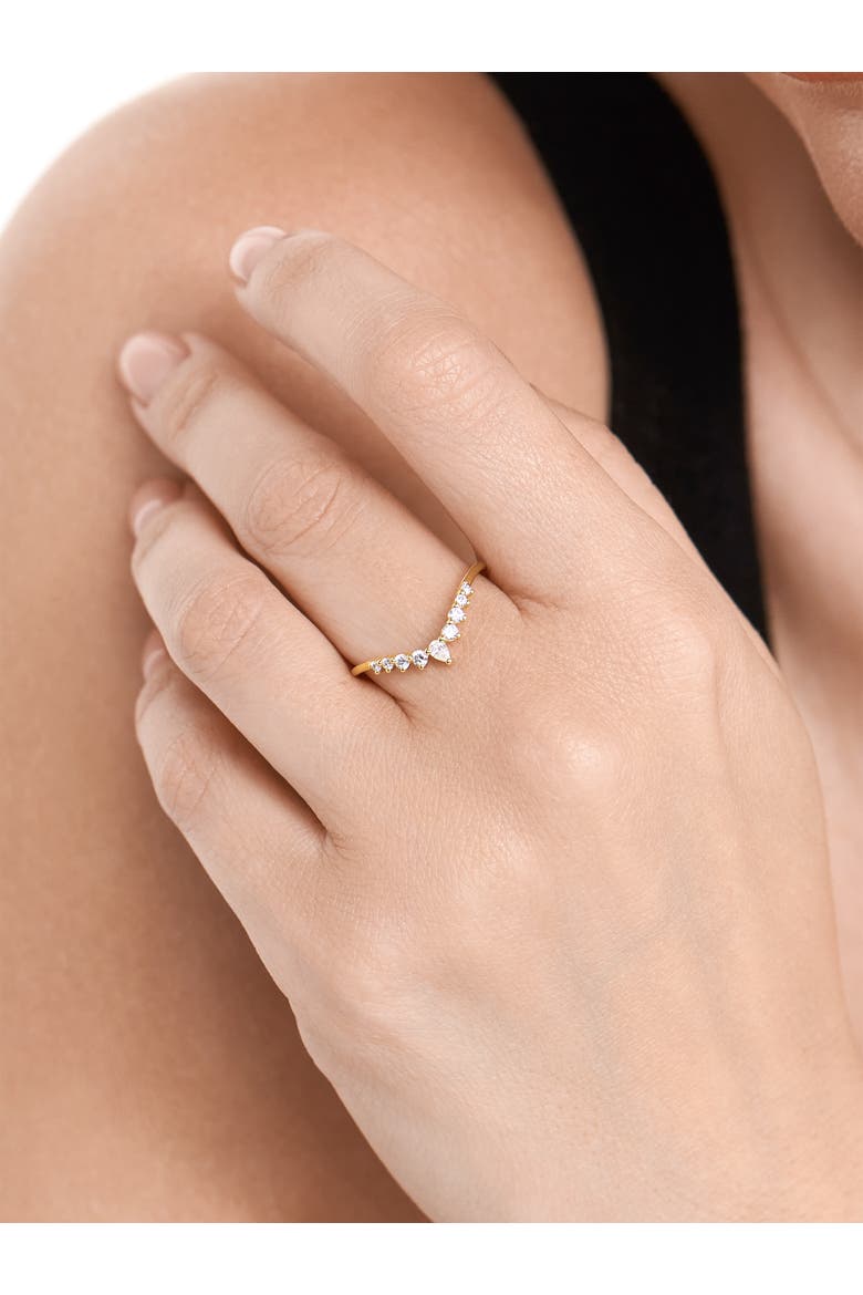 Chevron Lab Grown Diamond Ring in 14K Gold, Alternate, color, Yellow Gold