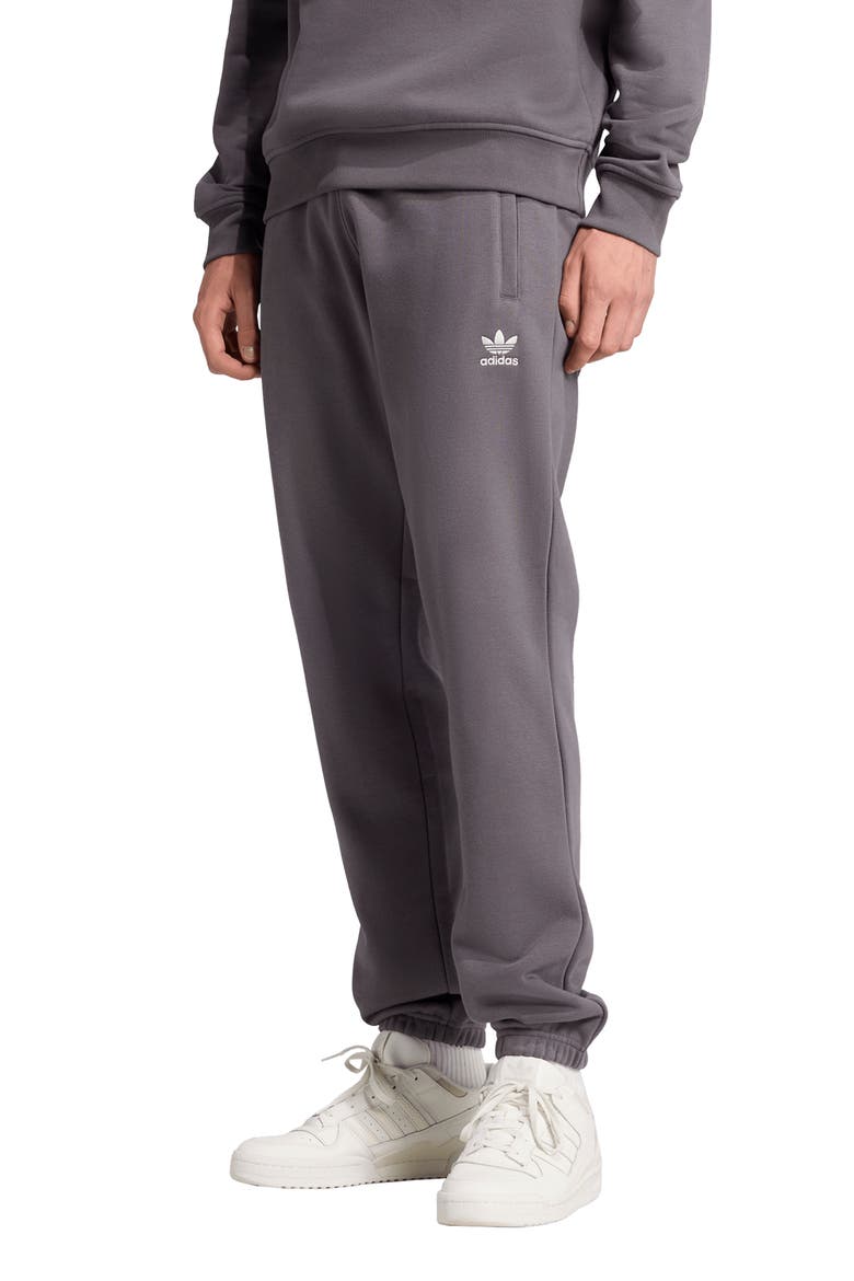 Essentials Trefoil Fleece Joggers, Main, color, GREY STRATA