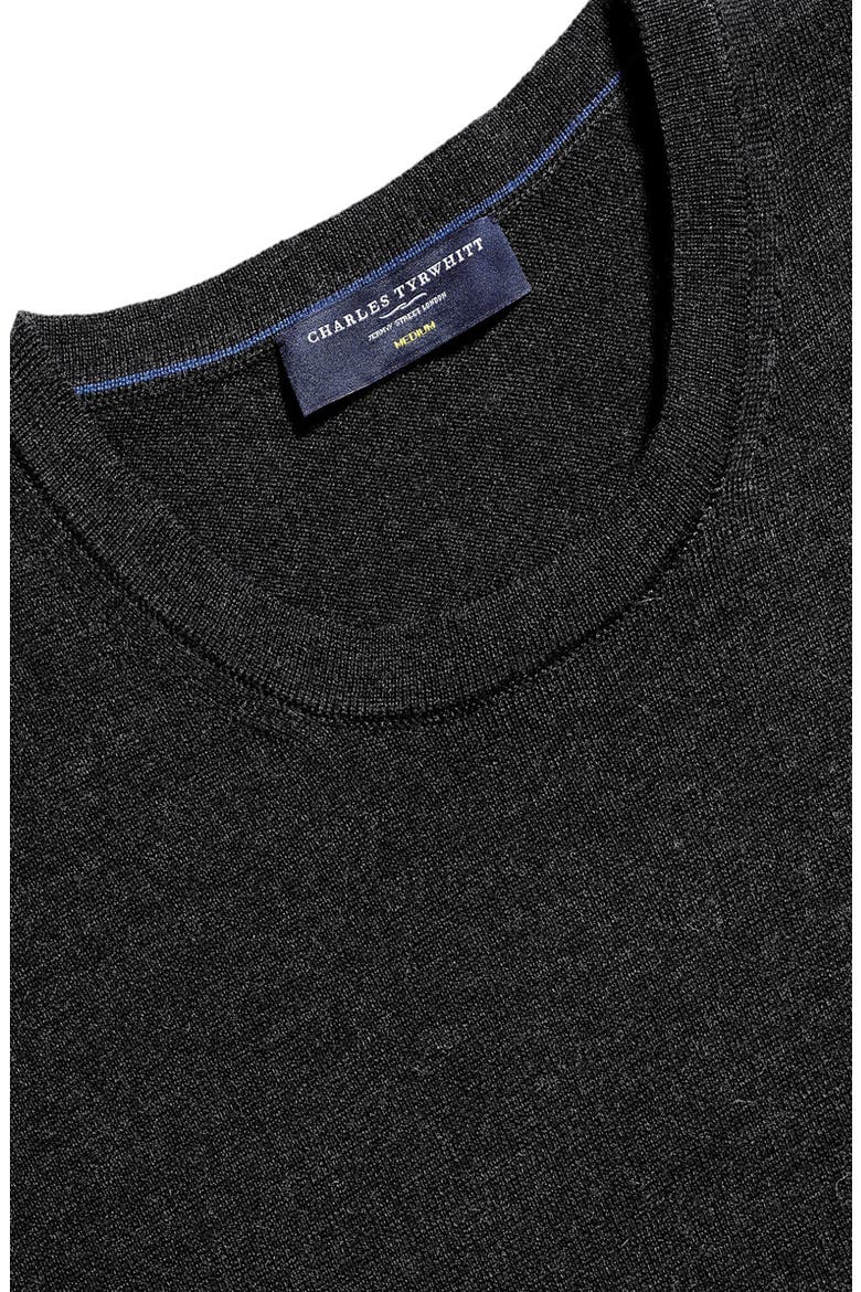 Pure Merino Crew Neck Sweater, Alternate, color, DARK CHARCOAL