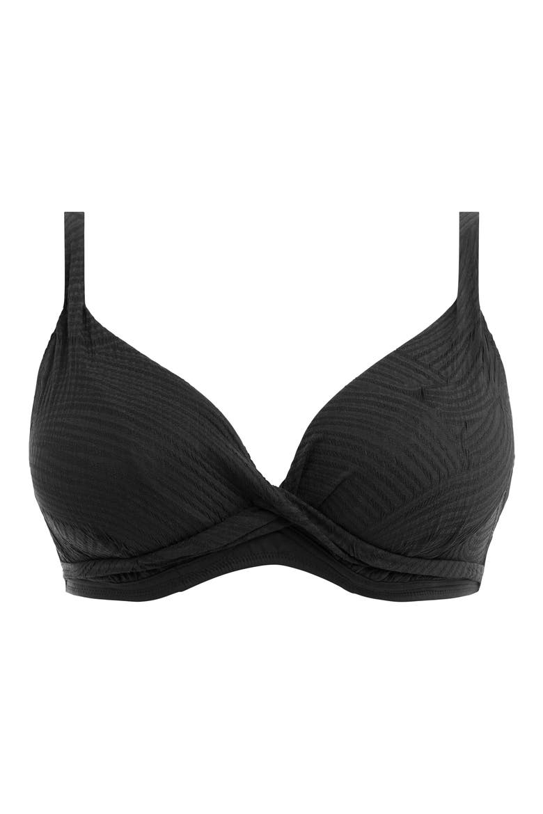 Ottawa Underwire Plunge Bikini Top, Alternate, color, BLACK