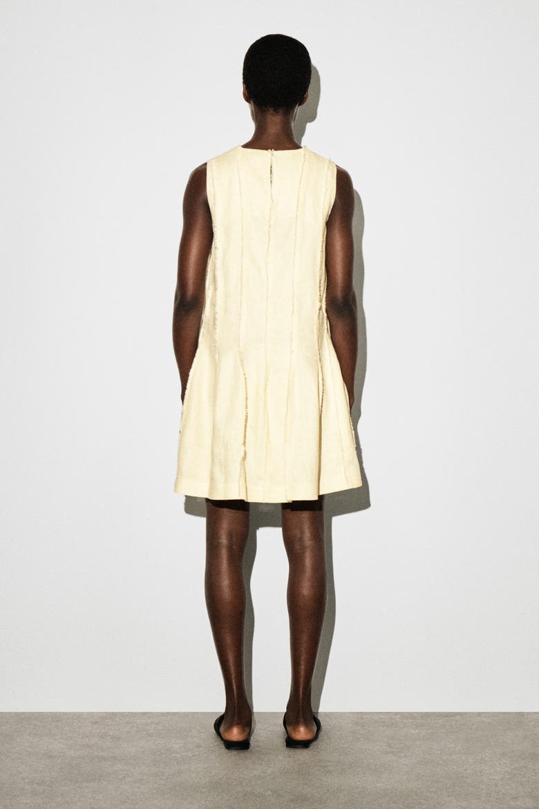Sculpted Pleated Mini Dress, Alternate, color, BUTTER YELLOW