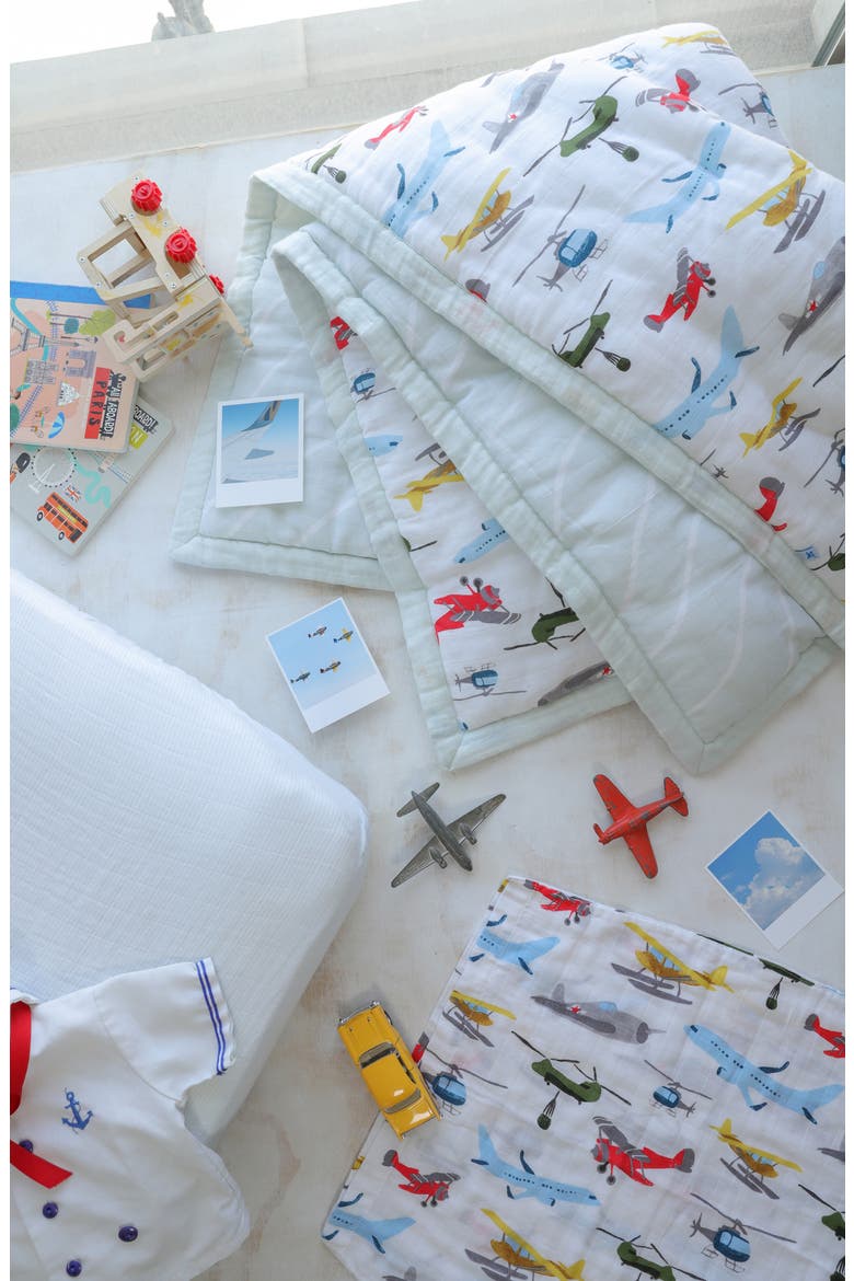 Toddler Cotton Muslin Bedding Set, Alternate, color, AIR SHOW