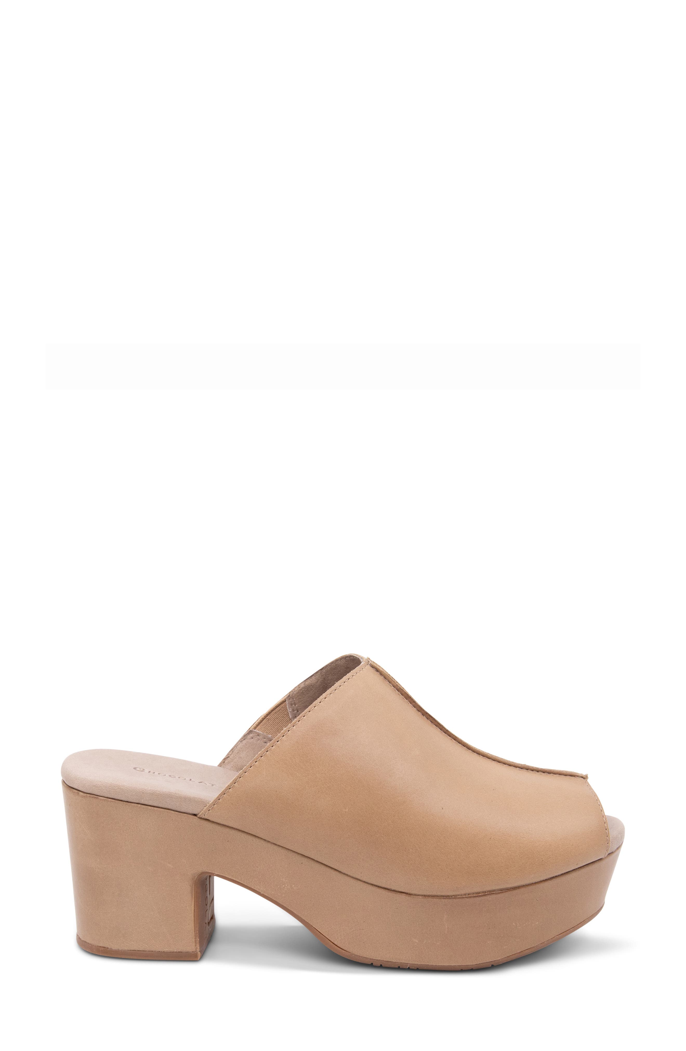 Platform Slide Sandal, Alternate, color, TAUPE LEATHER