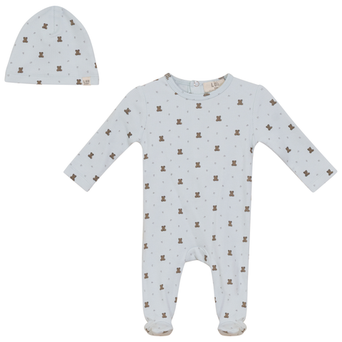 Bear Snap Back Footed Romper and Hat Set (Baby)