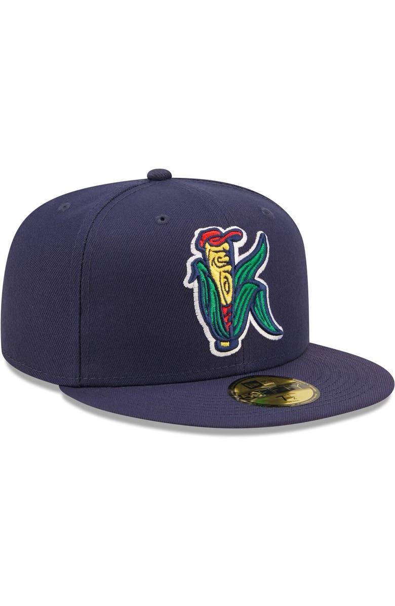 New Era Men's New Era Navy Cedar Rapids Kernels Authentic Collection Team Home 59FIFTY Fitted Hat, Alternate, color, 