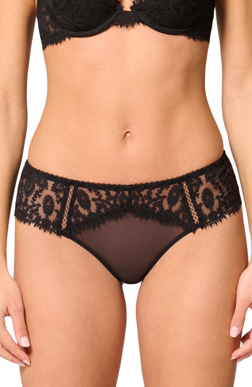 Simone Perele Lace Trim Tulle Briefs In Black