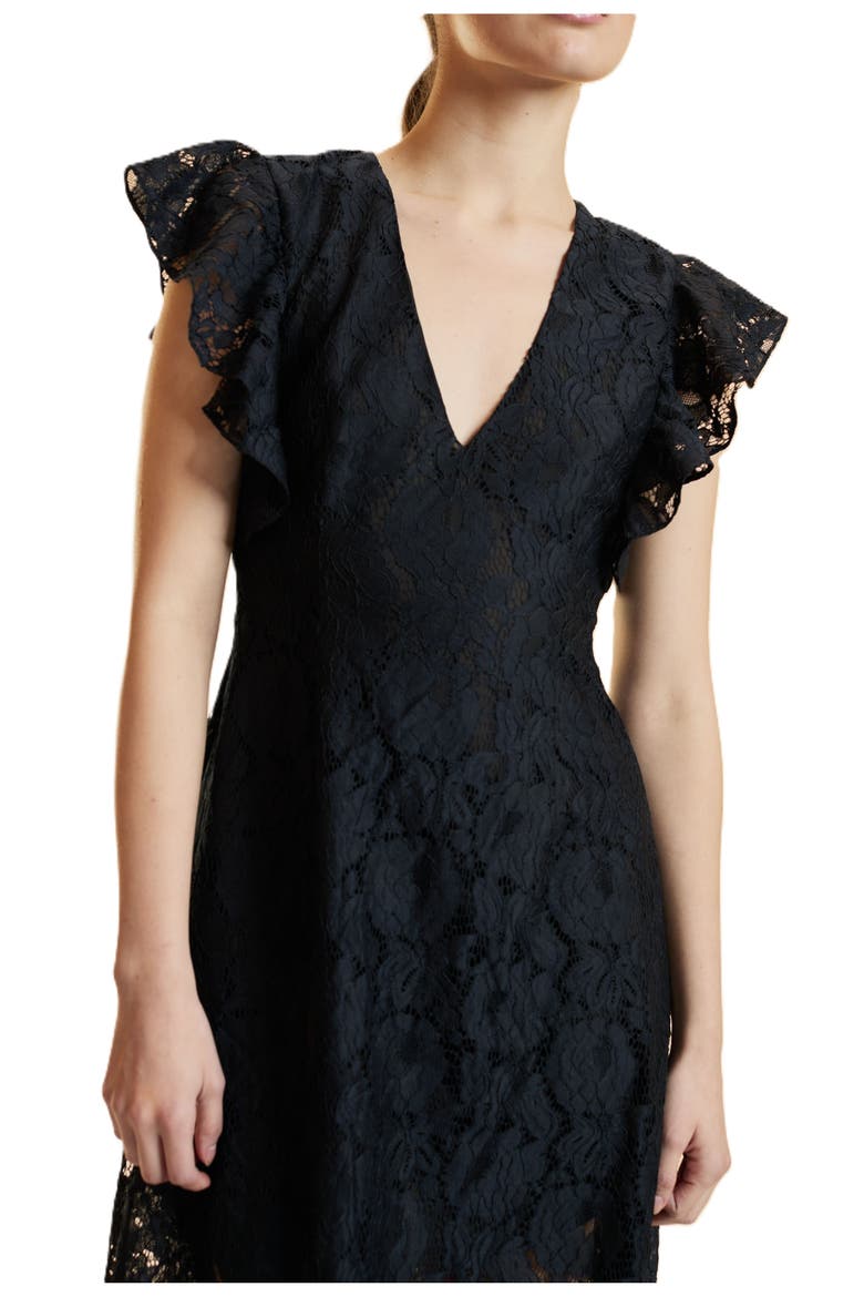 Lace Midi Dress, Alternate, color, Black