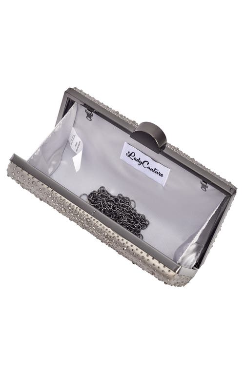 Lady Couture Glamorous Satin Evening Bag In Pewter