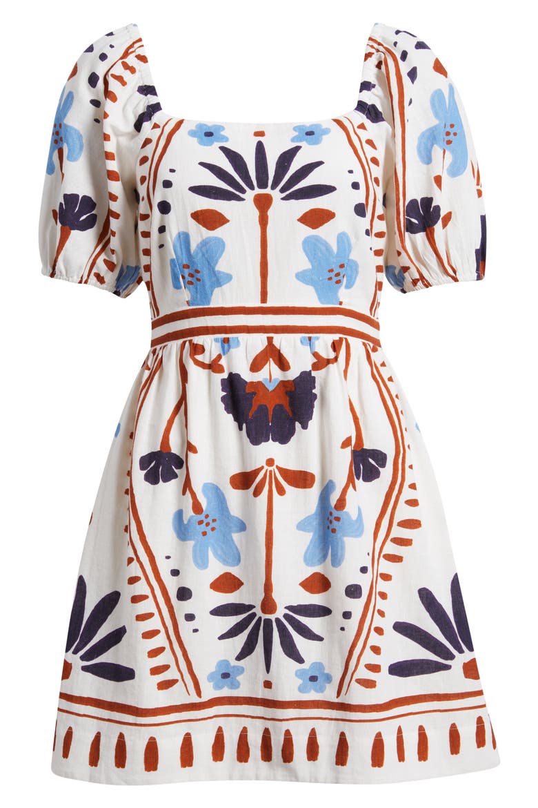 Mariana Mixed Print Cotton & Linen Minidress, Alternate, color, LILIANA PRINT
