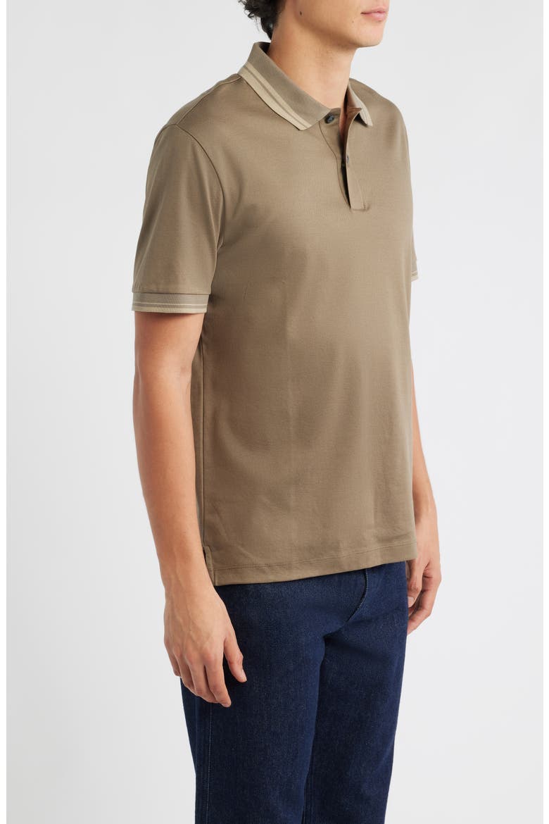 Parlay Tipped Cotton Polo, Alternate, color, OPEN BROWN
