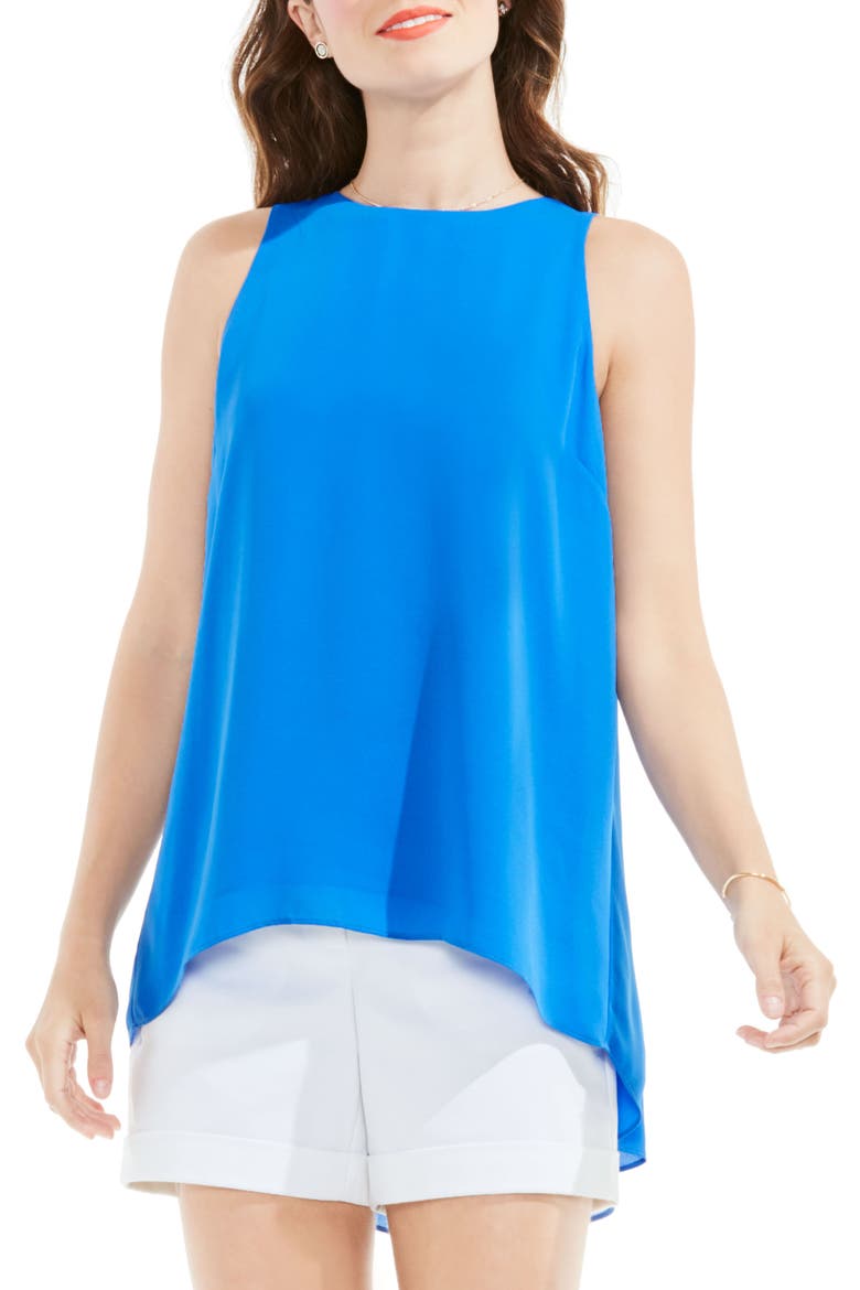 Back Pleat Blouse, Main, color, DEEP SKY