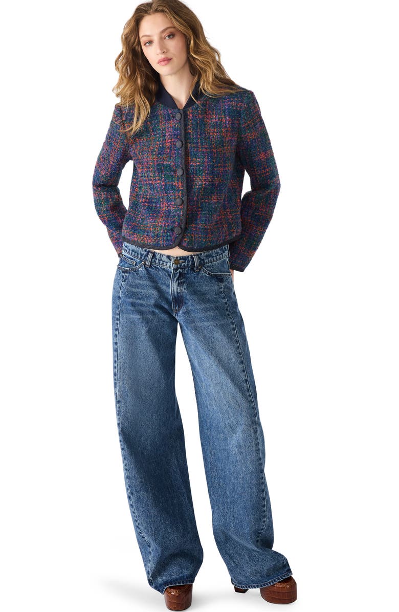 Steve Madden Carlene Tweed Jacket, Alternate, color, Blue