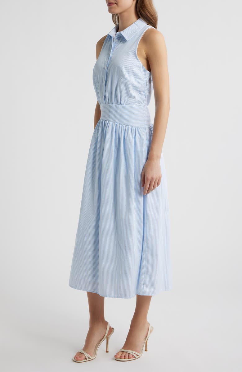 Sam Edelman Stripe Sleeveless Shirtdress, Alternate, color, White/ Blue