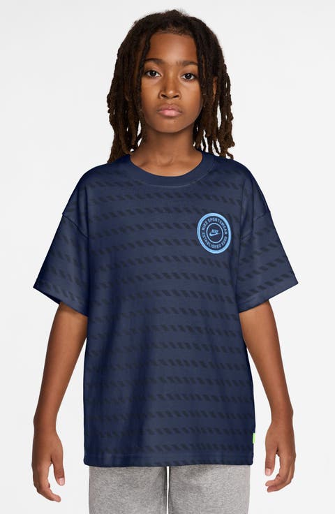 Kids' Sportswear Max90 Broken Stripe Cotton T-Shirt (Little Kid & Big Kid)