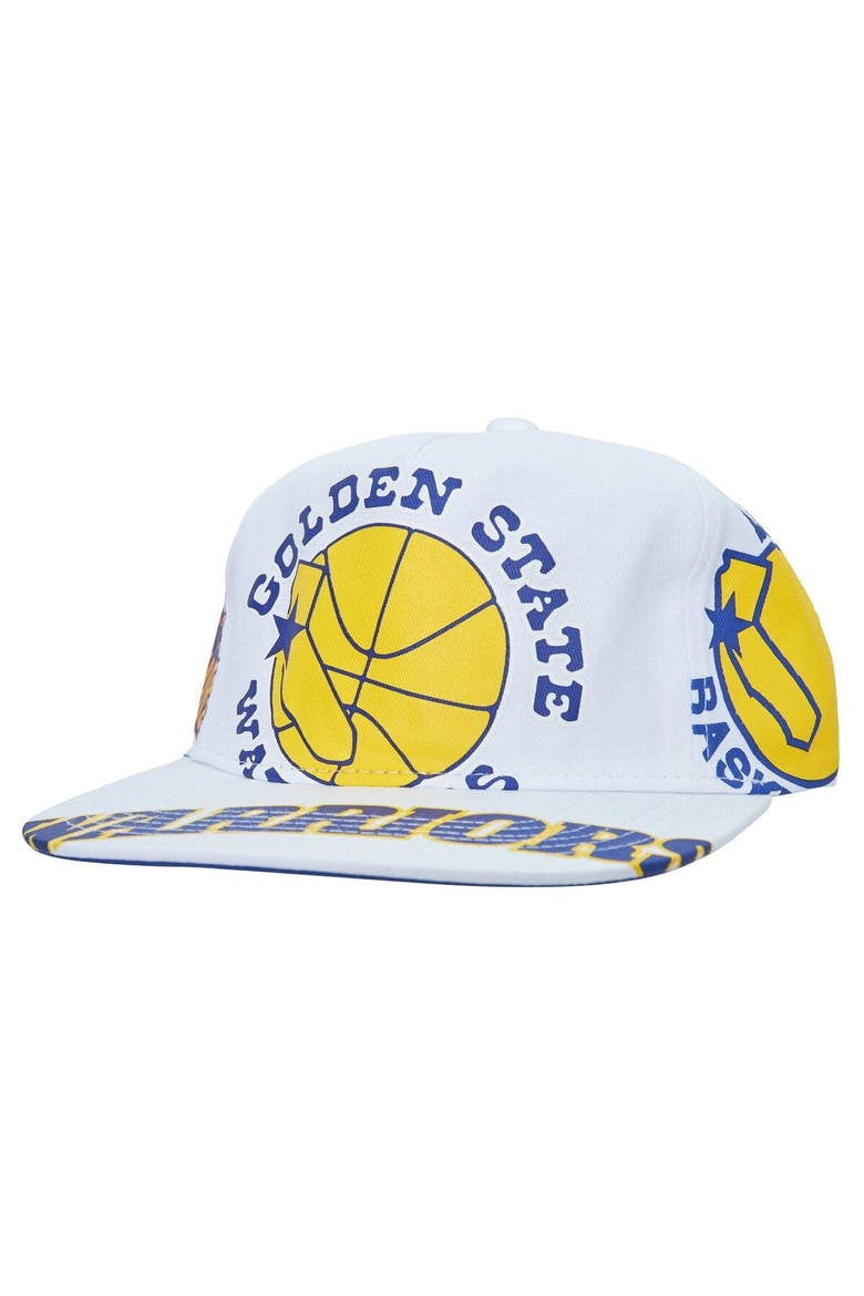 Men's Mitchell & Ness  White Golden State Warriors Hardwood Classics In Your Face Deadstock Snapback Hat, Main, color, White