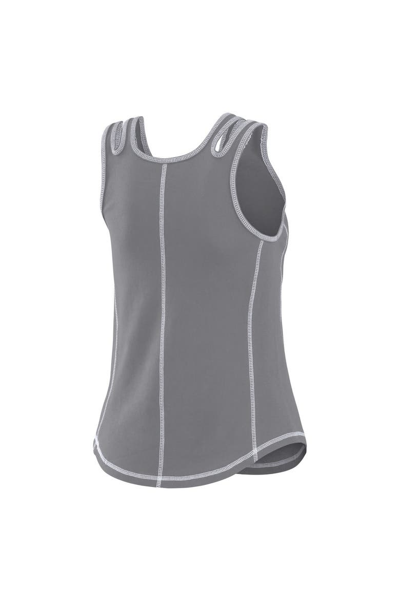 Women's WEAR by Erin Andrews Gray New York Yankees Contrast Stitch Tank Top, Alternate, color, Gray