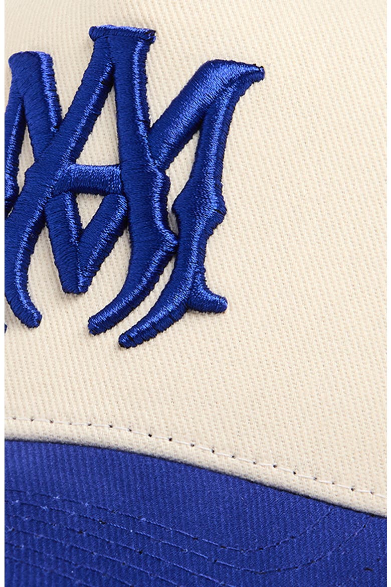Embroidered Monogram Two Tone Canvas Snapback Baseball Cap, Alternate, color, SAPPHIRE