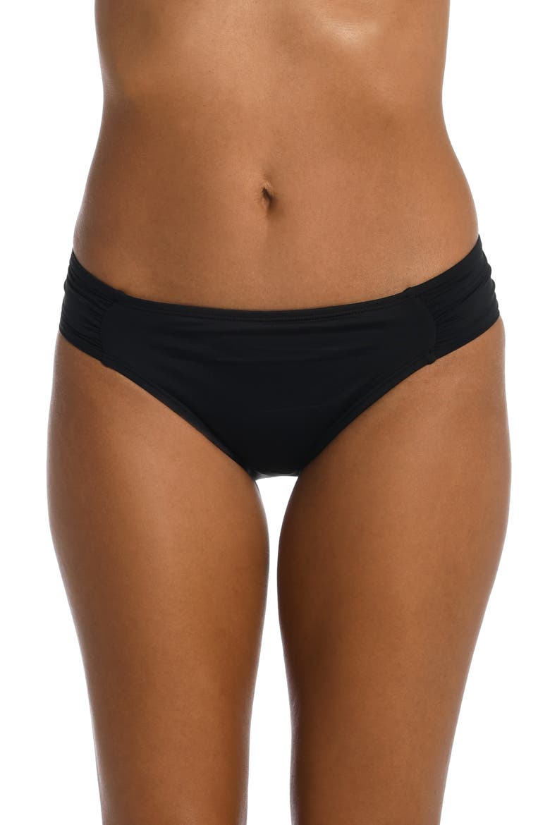 Island Goddess Hipster Bikini Bottoms, Main, color, BLACK