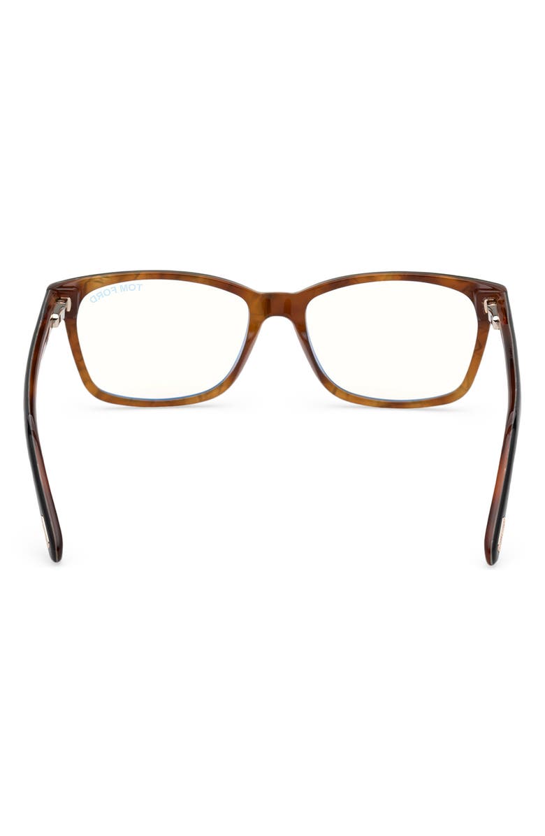 TOM FORD 53mm Rectangular Blue Light Blocking Optical Glasses, Alternate, color,