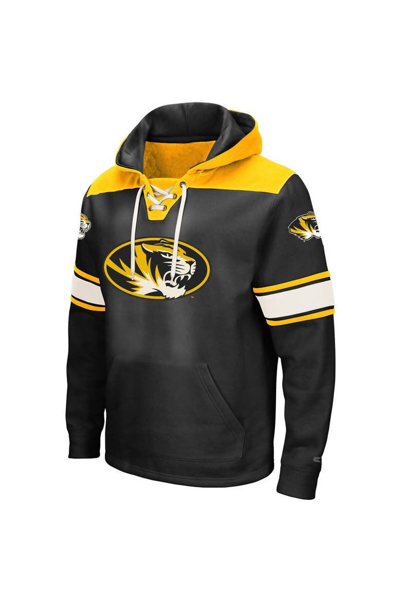 Men's Colosseum Black Missouri Tigers 2.0 Lace-Up Pullover Hoodie, Alternate, color, Black