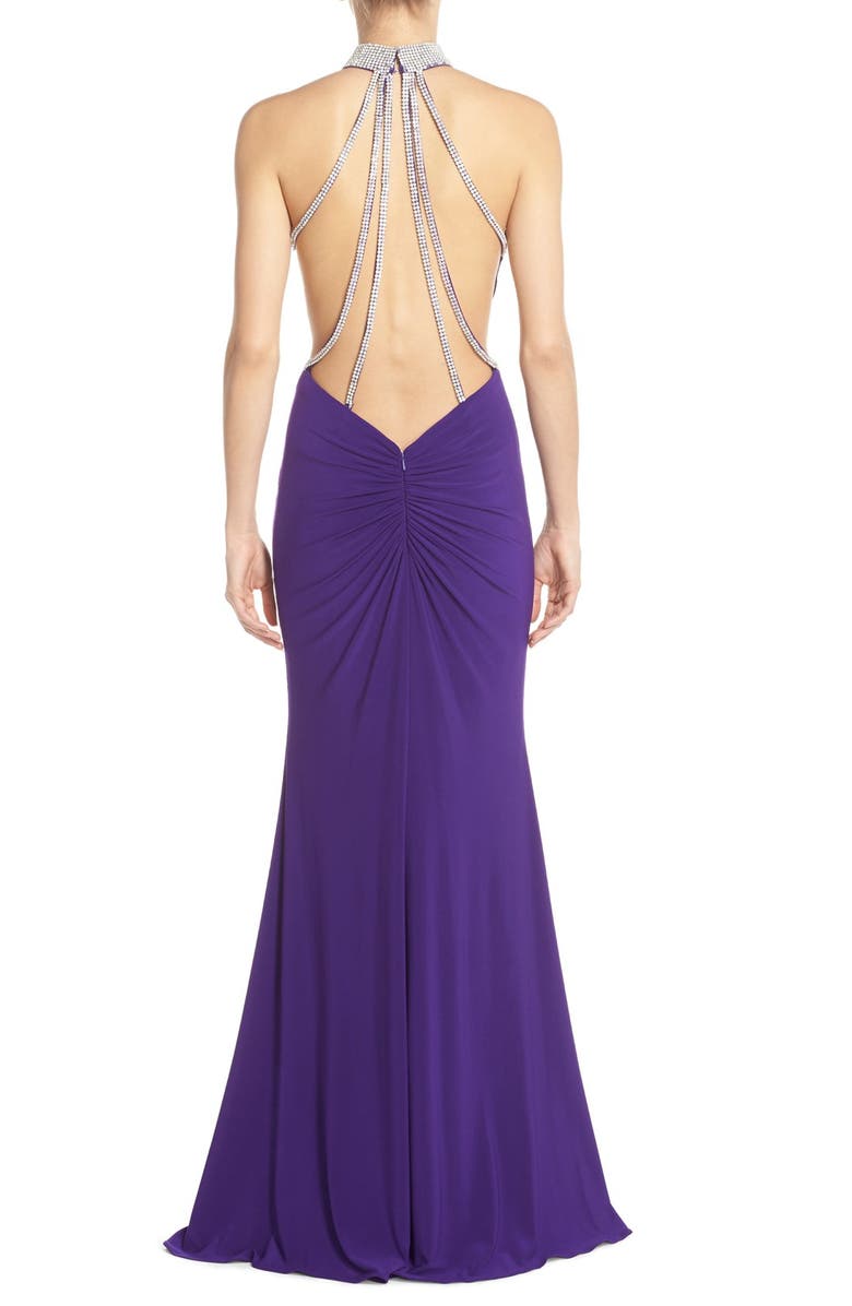 Faviana Embellished Jersey Gown, Alternate, color, 