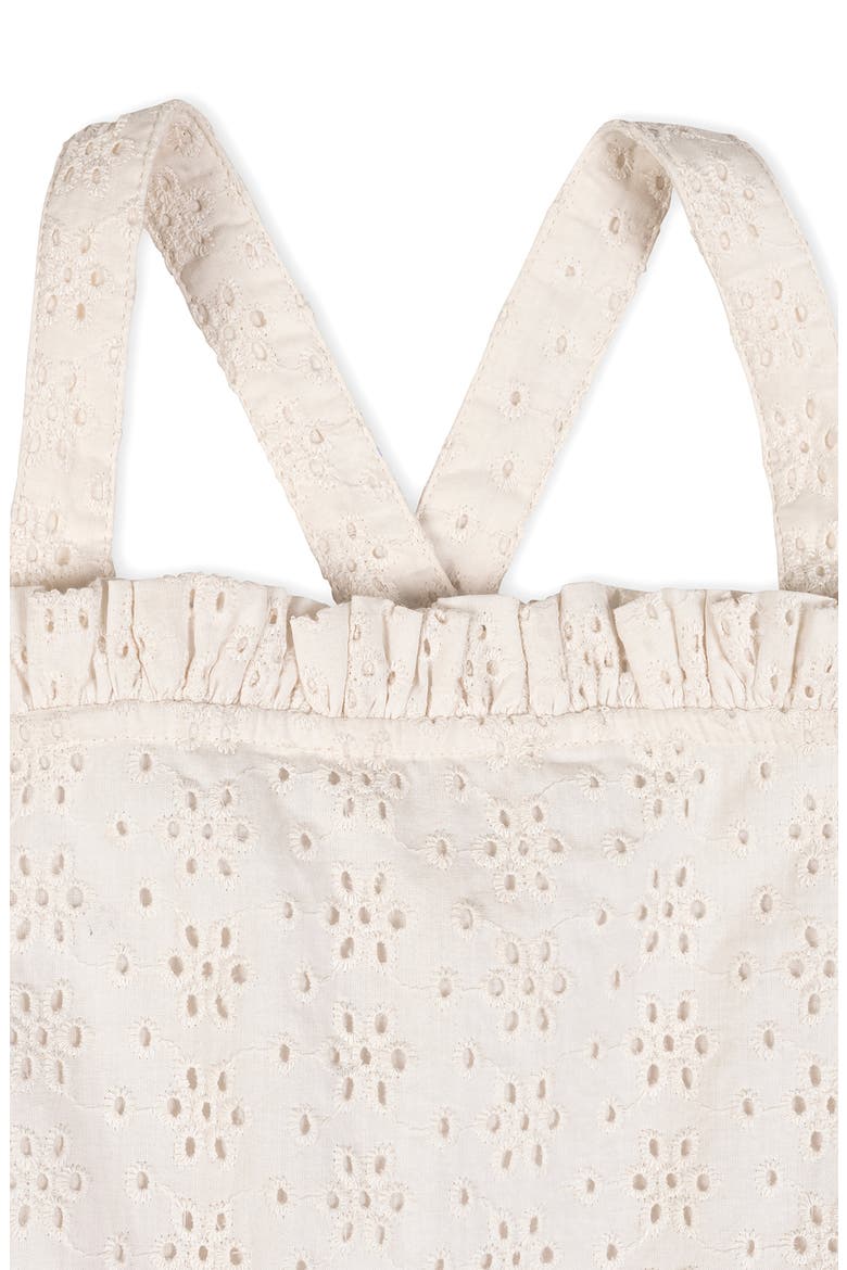 Kids' Organic Ruffle Edge Eyelet Apron Dress, Alternate, color, Natural Eyelet