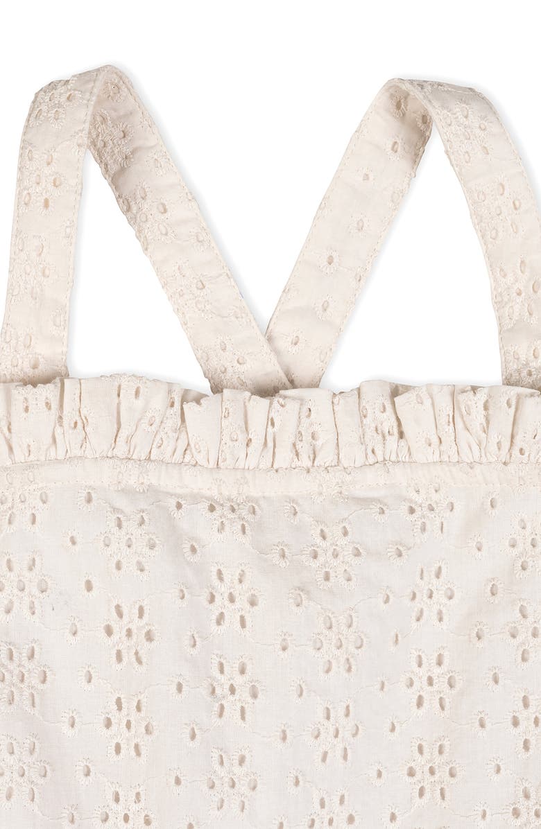 Hope & Henry Kids' Organic Ruffle Edge Eyelet Apron Dress, Alternate, color, Natural Eyelet