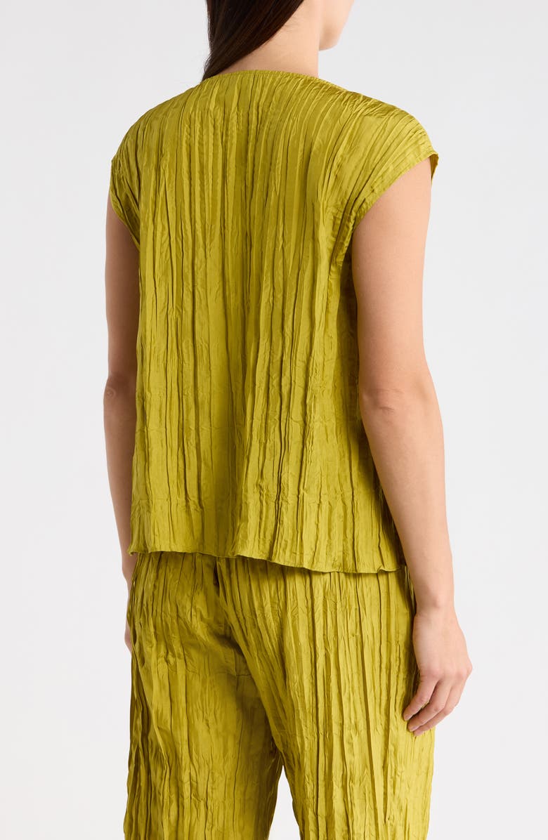 Eileen Fisher Crinkle Silk Top, Alternate, color, Golden Pear