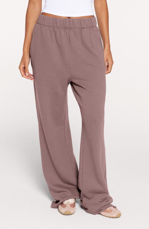 Raw Hem Wide Leg Sweatpants