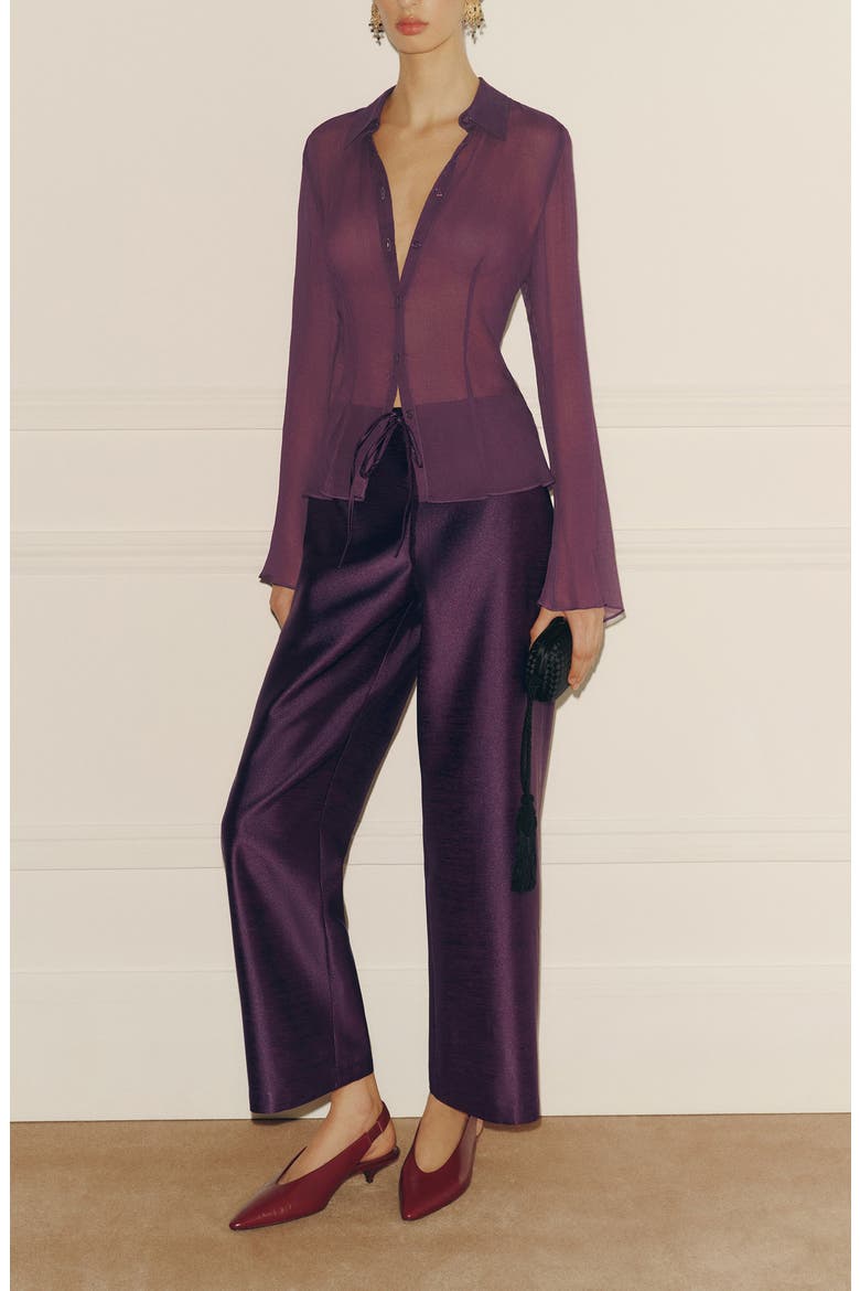 Olina Drawstring Crop Pants, Alternate, color, PURPLE