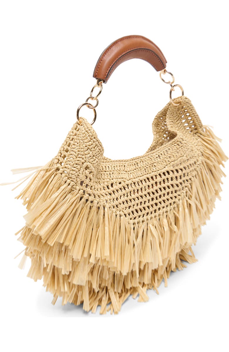 Dolce Vita Raffia Shoulder Bag, Alternate, color, Natural