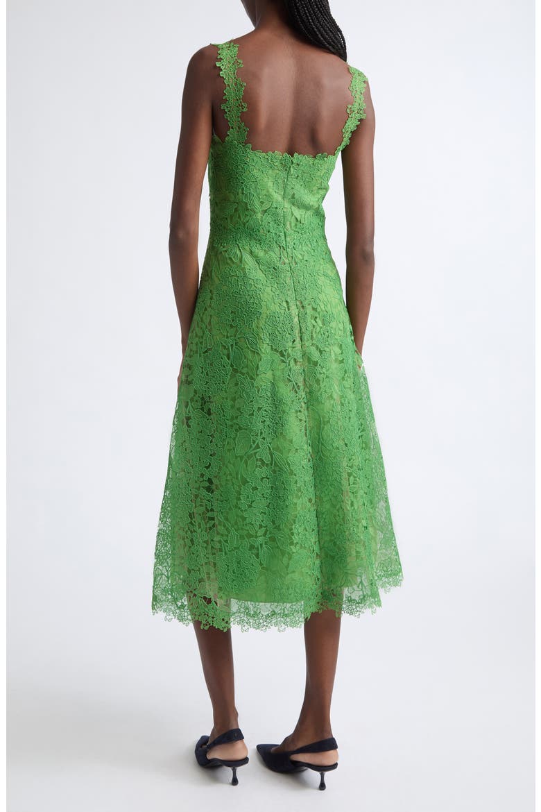 Hydrangea Lace Cocktail Dress, Alternate, color, LAWN GREEN
