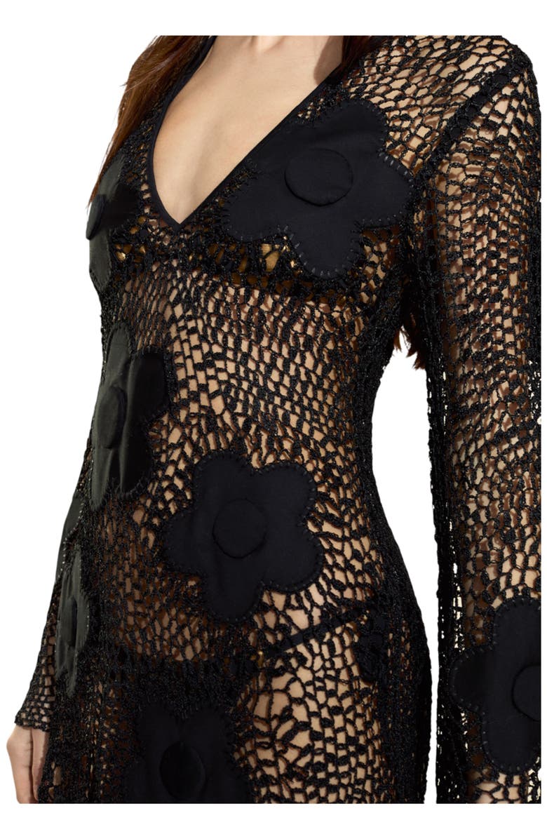 Cynthia Rowley Ibiza Crochet Cover Up, Alternate, color, Black