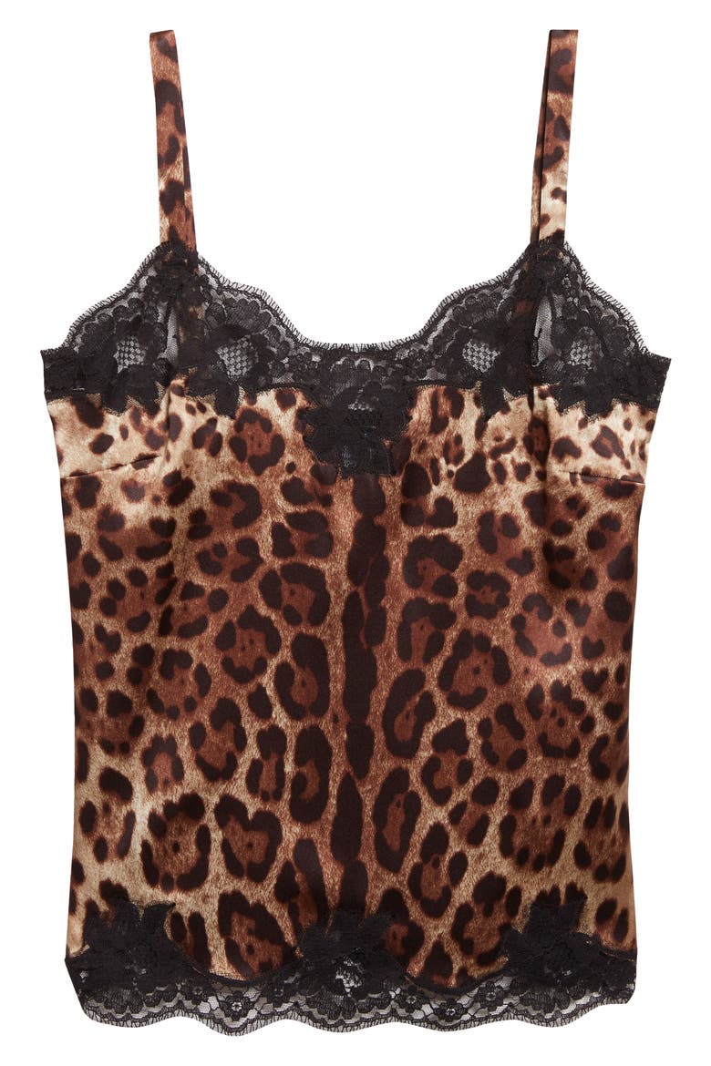 Leopard Print Satin & Lace Camisole, Alternate, color, LEO NEW