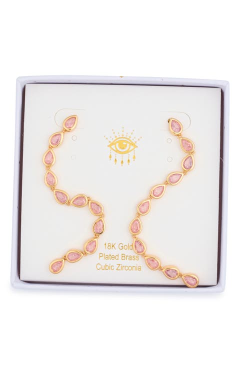 Iris Cubic Zirconia Drop Earrings