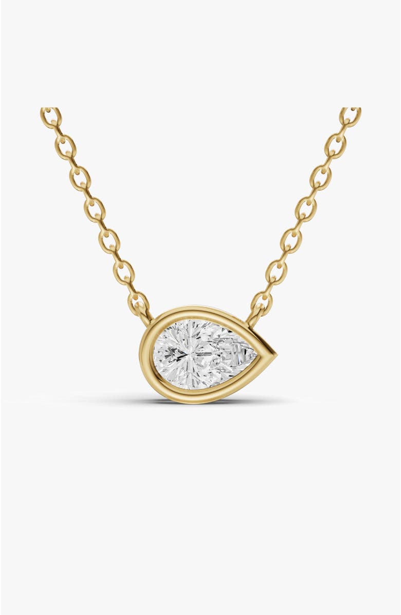 SEREIA OFFICIAL 14K Gold 1 ct Lab-Grown Pear Diamond Bezel Solitaire Pendant, Main, color, Yellow Gold
