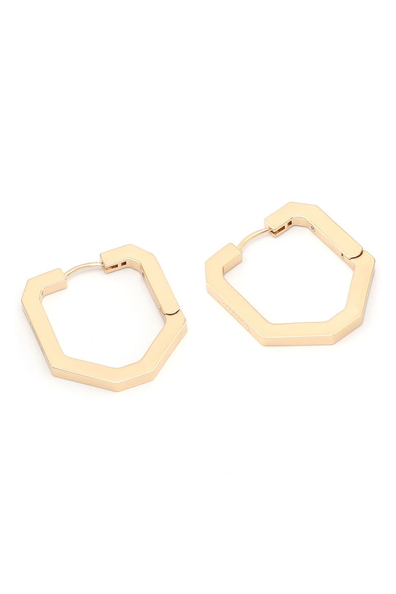 Logo Large Octagonal Hoop Earrings, Alternate, color, GOLD
