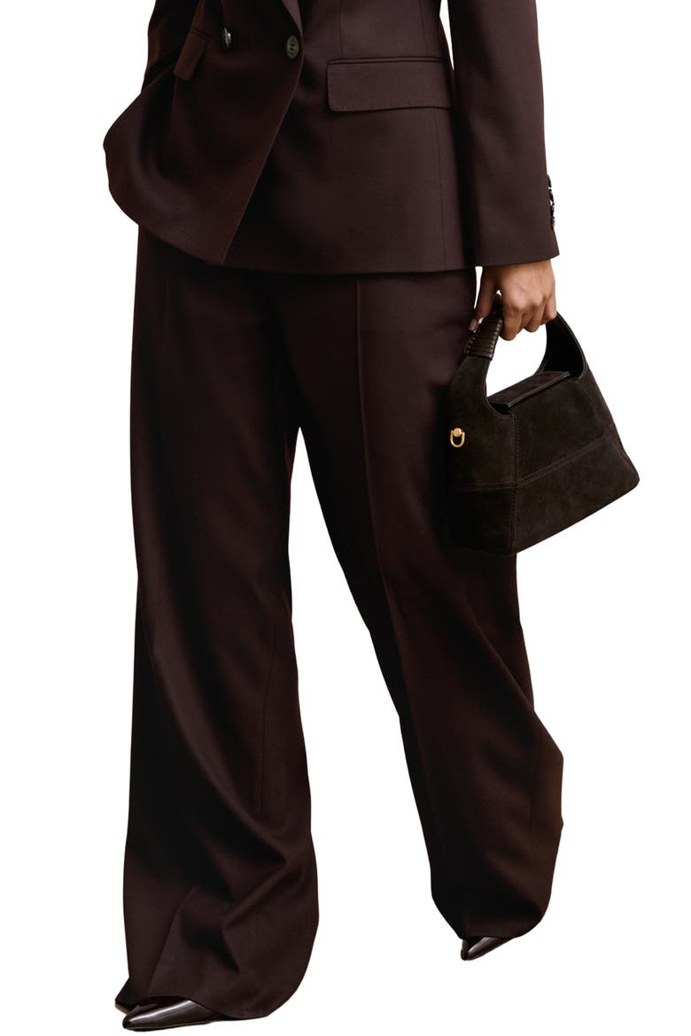 Solene Wool Blend Wide Leg Pants, Alternate, color, AUBERGINE