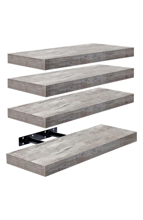 Set of 4 Floating Wall Shelves