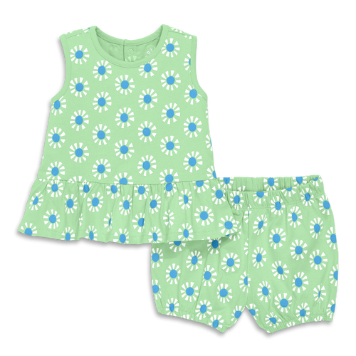 PRIMARY PRIMARY BABY TANK & BUBBLE SHORT SET IN CUTOUT SUNS
